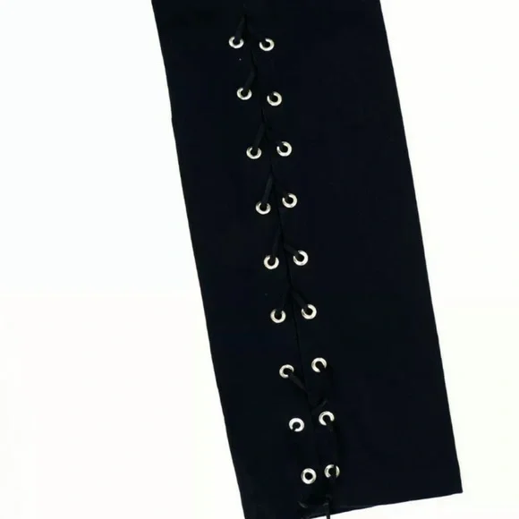 Versace jeans couture lace up corset back tie up pants black silver stunning y2k - Picture 10 of 12